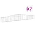 vidaXL Oblúkový gabionový kôš 7 ks 400x30x40/60 cm pozinkované železo