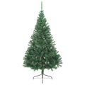 vidaXL Umelý predsvietený vianočný stromček Zelená 180 cm PVC
