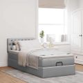 vidaXL Osmanský rám postele s matracom svetlosivá 90x190 cm látka