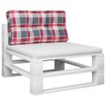 vidaXL Podložka na paletový nábytok, červené kocky 70x40x12 cm, látka