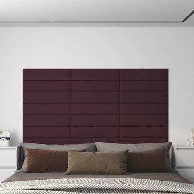 vidaXL Nástenné panely 12 ks fialové 60x15 cm látkové 1,08 m²