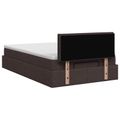 vidaXL Ottoman posteľ s matracom a LED Tmavohnedá 120 x 190 cm Látka
