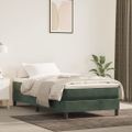 vidaXL Matrac s taštičkovými pružinami stredná tvrdosť tmavozelený 80x200x20 cm zamat