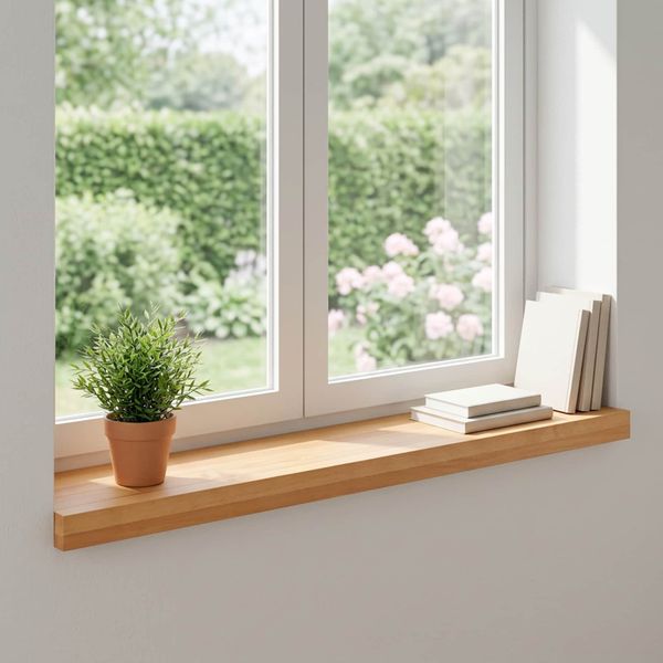 vidaXL Parapety 2 ks Svetlohnedá 100 x 20 x 2 cm Masívne bukové drevo