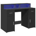 vidaXL Stôl s LED svetlami čierny 120x55x91 cm kompozitné drevo