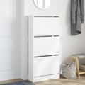 vidaXL Botník biely 60x21x125,5 cm kompozitné drevo