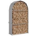 vidaXL Držiak na polená bledosivý 120x45x210 cm pozinkovaná oceľ