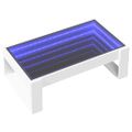 vidaXL Konferenčný stolík s nekonečnými LED biely 90x53x30 cm