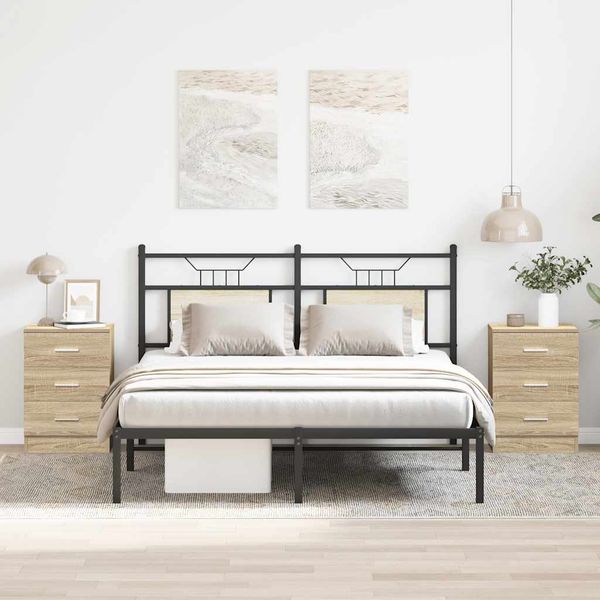 vidaXL Nočné stolíky 2 ks, dub sonoma 38x35x56 cm, kompozitné drevo