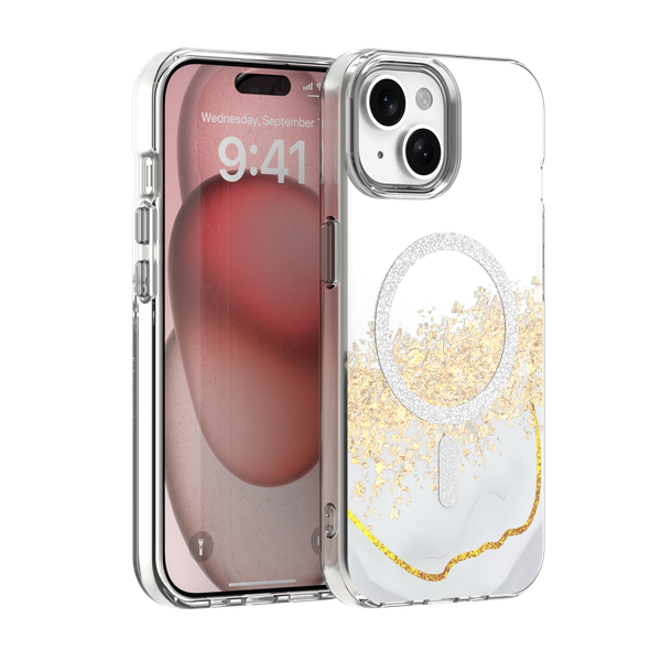 Puzdro Epoxy Mag pre iPhone 15 6,1" biele