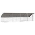 vidaXL Psí kennel 4 ks Strieborná 8 x 2 x 2 m Pozinkovaná oceľ