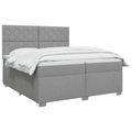vidaXL Posteľ boxspring s matracom Svetlosivá 200 x 200 cm Látka