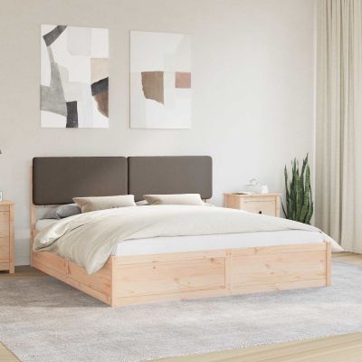 vidaXL Rám postele s čalúneným čelom Sivohnedá 180 x 200 cm
