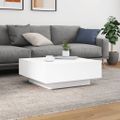 vidaXL Konferenčný stolík biely 80x80x31cm drevotrieska