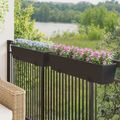 vidaXL Zábradlie 2 ks Čierna 80 x 17 x 17 cm Kov