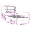 vidaXL Posteľ s knižnicou bez matraca 100x200 cm borovicový masív