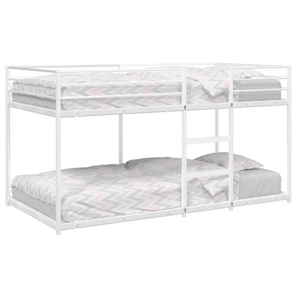 vidaXL Poschodová posteľ bez matraca Biela 75x190 cm Oceľ