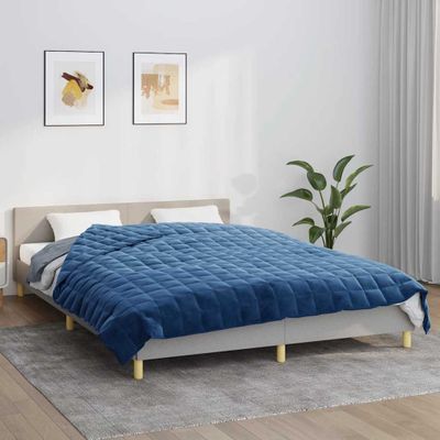 vidaXL Záťažová prikrývka modrá 200x225 cm 13 kg látka