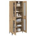 vidaXL Highboard Remeselný dub 69,5 x 34 x 180 cm Kompozitné drevo