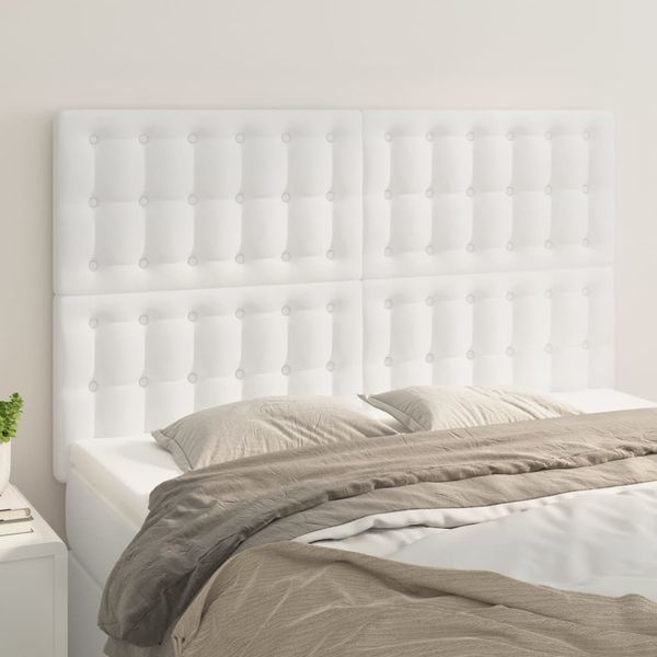 vidaXL Čelo postele biele 144x5x118/128 cm umelá koža