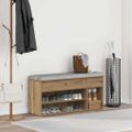 vidaXL Lavička na topánky Artisan Dub 102x30,5x45 cm Konštrukčné drevo