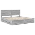 vidaXL Rám postele Sivý Sonoma 200 x 200 cm Inžinierske drevo