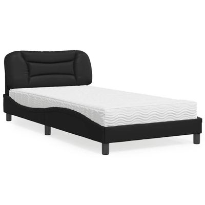 vidaXL Posteľ s matracom Hvar čierna 100x200 cm umelá koža