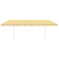 vidaXL Automatická markíza, LED a senzor vetra 5x3 m, žltá/biela