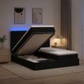 vidaXL Ottoman posteľ s matracom a LED Čierna 160 x 200 cm Látka