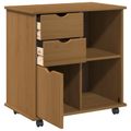 vidaXL Koliesková skriňa 63,5 x 39 x 65,5 cm Masívne borovicové drevo