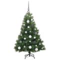 vidaXL Umelý vianočný stromček s 150 LED-i Zelená 120 cm PE a PVC