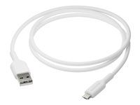 Kábel USB - USB (M) do Micro-USB typu B (M) - AC 100-240 V - 1 m - USB Power Delivery (12W) - biela