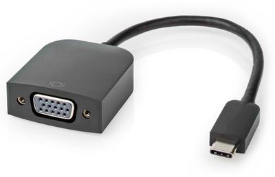 NEDIS káblový adaptér USB 3.2 Gen 1/ USB-C zástrčka - VGA (D-SUB) zásuvka/ kulatý/ čierny/ 20cm Adaptér, USB 3.2 Gen1 typ C (M) na VGA (D-SUB) (F), kulatý, čierny, 20cm