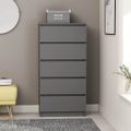 vidaXL Komoda so zásuvkami, sivá 60x35x121 cm, kompozitné drevo