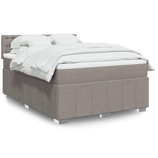 vidaXL Posteľný rám boxspring s matracom sivohned 140x200 cm látka