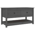 vidaXL Konferenčný stolík sivý 102x49x55 cm borovicový masív