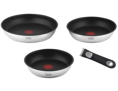 Sada panvíc TEESA TSA0155 22cm, 24cm, 28 cm s odnímateľnou rukoväťou Sada pánví TEESA TSA0155 22cm, 24cm, 28 cm s odnímatelnou rukojetí