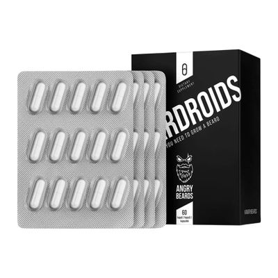 Vitamíny na rast fúzov ANGRY BEARDS Beardroids 60 ks
