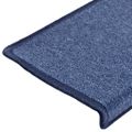 vidaXL Schodové rohože 5 ks 65x21x4 cm modré s obdĺžnikovým okrajom