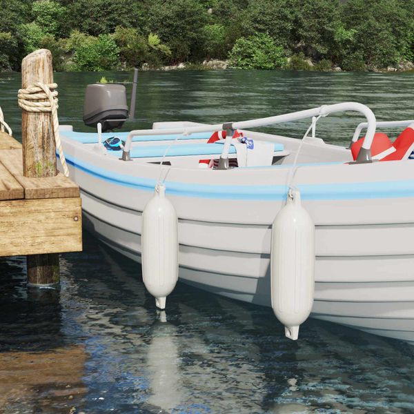 vidaXL Nárazníky na člny 2 ks Ø 16 x 58 cm Biela PVC