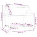 vidaXL Posteľ pre psa 81x60x70 cm borovicový masív