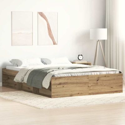 vidaXL Posteľný rám bez matraca remeselnícky dub 160x200 cm