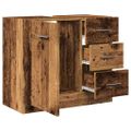 vidaXL Skrinka pod umývadlo staré drevo 63x30x54 cm kompozitné drevo