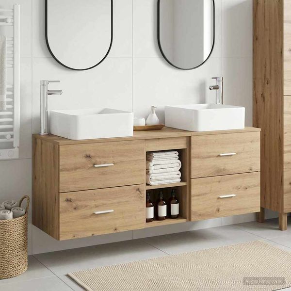 vidaXL Set kabinetov do kúpeľne 3 ks Dub artisan 49,5 x 41 x 63 cm