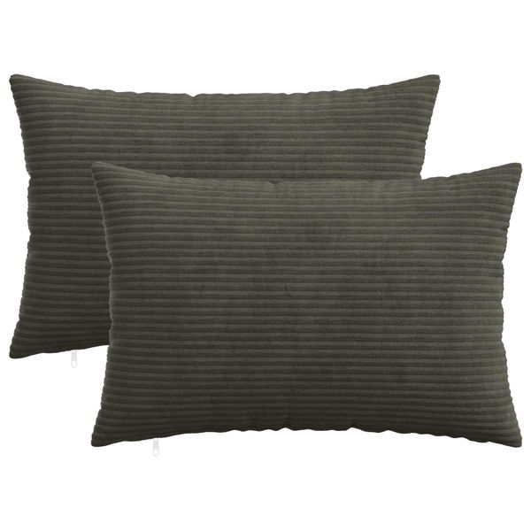 vidaXL Poťah na podložku 2 pcs HEERLEN Antracitová 40 x 60 cm manšestr