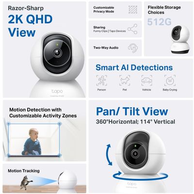 Kamera TP-Link TC72 IP, 4MPx, WiFi, prísvit