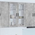 vidaXL Nástenný sklenený kabinet PORTO Betónová šedá 80 x 31 x 100 cm