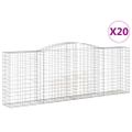 vidaXL Oblúkové gabionové koše 20 ks 400x50x140/160 cm pozink. železo