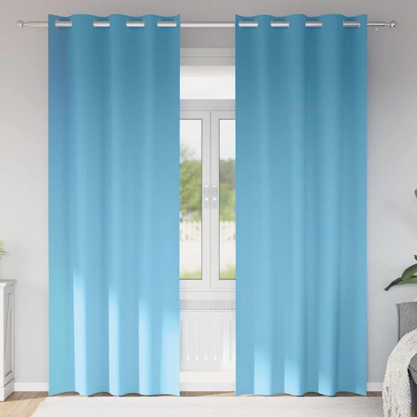 vidaXL Záclony na zatemnenie s krúžkami 2 pcs Svetlomodrá 260 x 140 cm