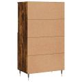 vidaXL Vysoká skrinka dymový dub 60x36x110 cm spracované drevo